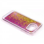 Wholesale Samsung Galaxy S6 Edge Glitter Shake Shake Star Dust Case (Hot Pink Gold)